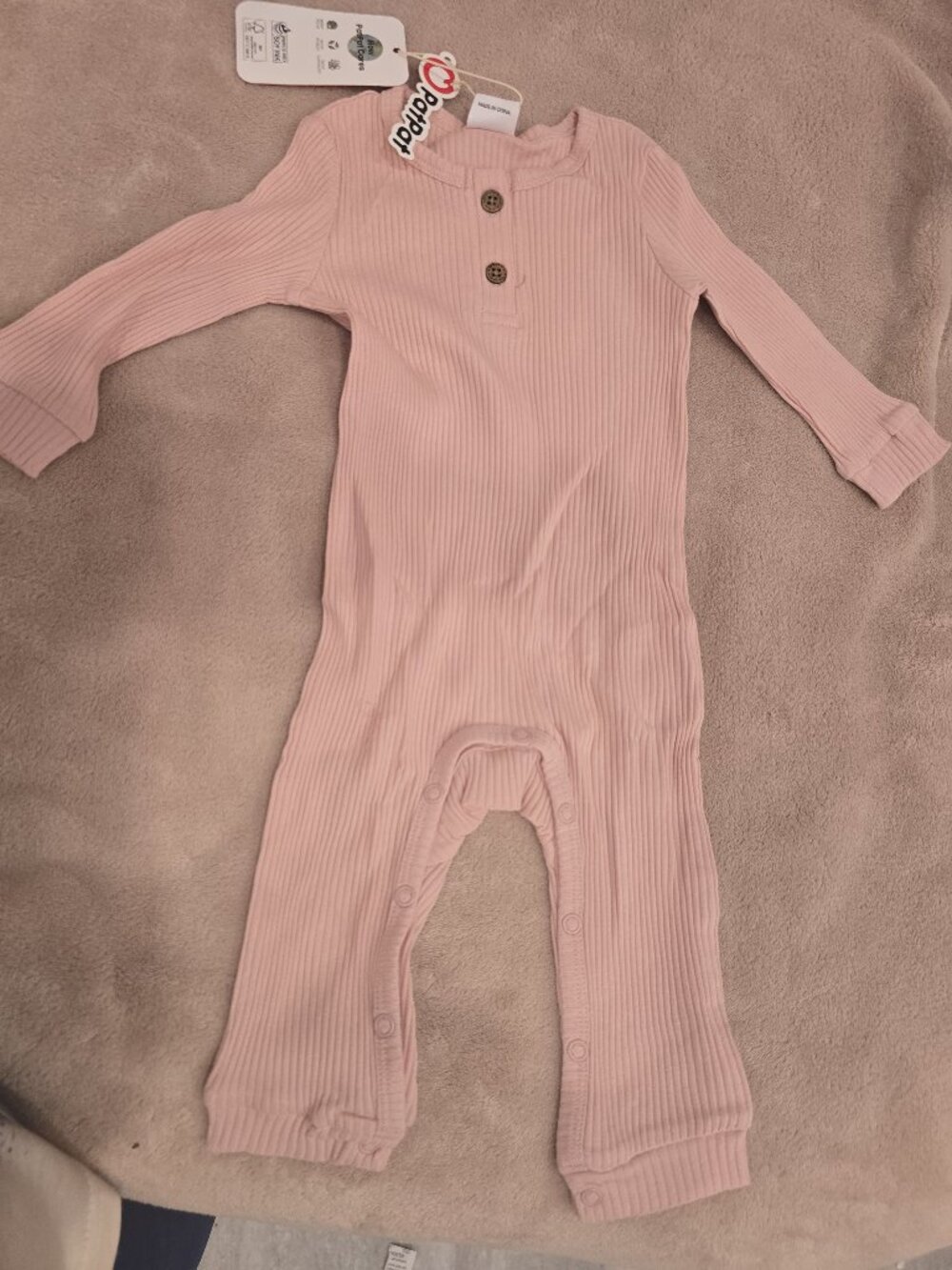 Soft Blush Pink Baby Romper